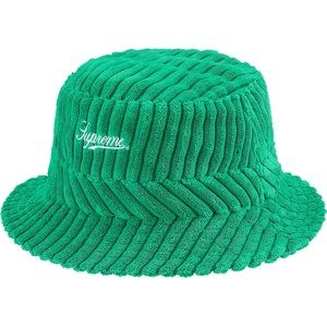 Supreme Green Terry Corduroy Crusher Bucket Hat S/M